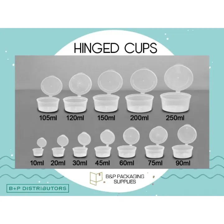 Hinged cups Sauce cups 50 pcs per pack Lazada PH