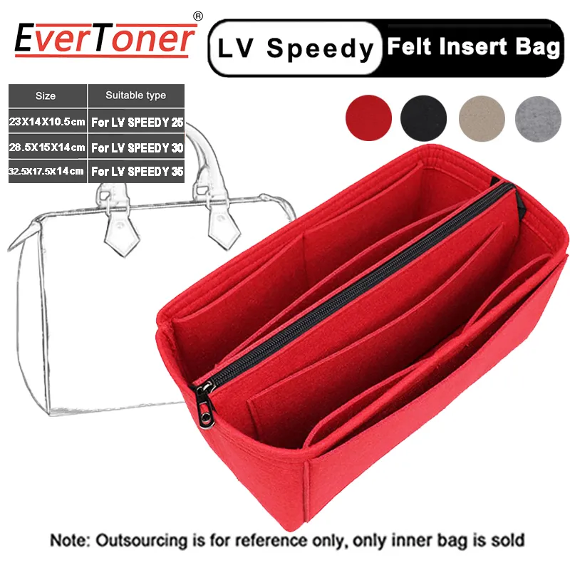 For Speedy 25/30/35 Felt Cloth Bag Travel Insert Organizer Handbag Purse  Makeup Liner Portable Cosmetic Bags Inner Shaper