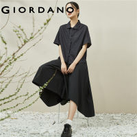 GIORDANO Women Shirts Doll Collar Chinese Plate Buttons Denim Shirts Short Sleeve Loose Fashion Casual Cotton Shirts 18343603