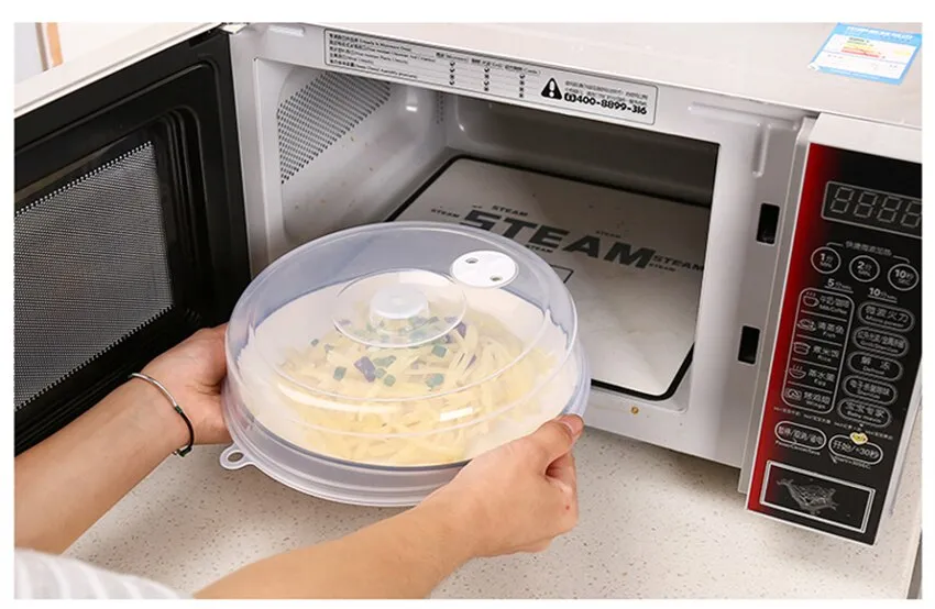Large Microwave Splatter Cover Lid with Steam Vent Fresh keeping Kitchen  Stackable Sealing Disk Cover Universal Plate Bowl Cover