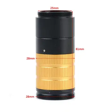 Adjustable 8x 100x Magnification 25 Mm C-mount Lens For Industrial Camera  Eyepiece Magnifying Glass Black 