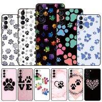 [HOT 2023] ที่ดีที่สุดเพื่อนสุนัข Paw เคสโทรศัพท์สำหรับ Samsung Galaxy S22 Pro S21 S20 FE S10 Lite S10 S10E S9 S8 Plus สีดำ TPU ฝาครอบ