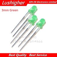 100pcs 3mm Led Green light-emitting Diodes White Turn Green WATTY Electronics