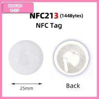 SQXRCH SHOP 50pcs กลมกลมๆ ป้าย NFC เส้นผ่าศูนย์กลาง25มม. 13.56MHz ฉลาก NFC213 ใช้งานได้จริง ป้ายสติกเกอร์ฉลาก สำหรับ Huawei Share ios13ทางลัดอัตโนมัติส่วนบุคคล คัดลอกป้ายโคลน