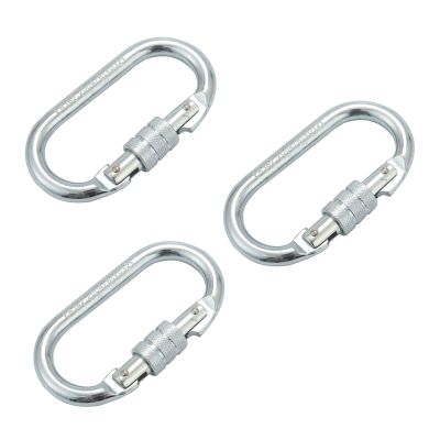 3X O Shape 25KN Alloy Steel Safety Buckle Professional Rock Climbing Carabiner Mountaineering Buckle Main Lock