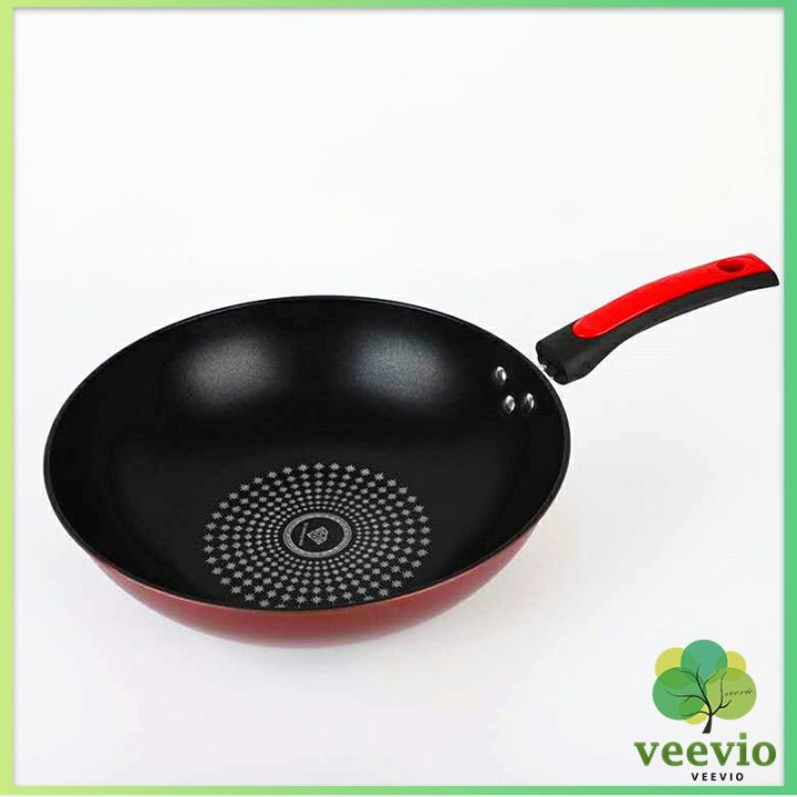 veevio-กระทะเคลือบผงเพชร-เส้นผ่านศูนย์กลาง-32cm-non-stick-pan