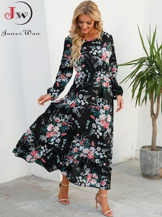 women-elegant-floral-printed-long-dresses-spring-summer-casual-o-neck-long-sleeve-ladies-chic-high-waist-a-line-beach-dresses