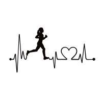 40749# Die-Cut Vinyl Decal Woman Jogger Run Heartbeat Lifeline Car Sticker Waterproof Auto Decors on Car Body Bumper Rear Car Door Protection