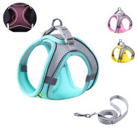 Dog Harness Clothes Vest Chest Cat Collars Rope Small Dogs Reflective Breathable Adjustable Outdoor Walking Supplies