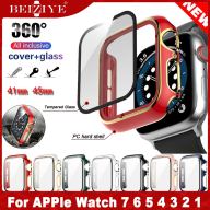 Ốp lưng + Kính cường lực cho Apple Watch 41mm 45mm 44mm 40mm 38mm 42mm Bảo thumbnail