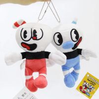 [HOT ZHLSWKCXKLKWHG 543] 16เซนติเมตร Cuphead พวงกุญแจตุ๊กตาน่ารัก Mugman Cuphead Plushie ของเล่นจี้รถพวงกุญแจกระเป๋าแขวนกระเป๋านักเรียนอุปกรณ์เสริมขายส่ง