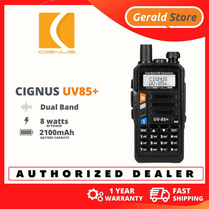 Cignus UV85 High Power Dual Band UHF VHF 8 Watts Two Way Radio Long