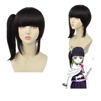 SHANGZI Game Anime Demon Slayer Cosplay Wig Pre Styled 80Cm Long Black Brown Ponytail Heat Resistant Synthetic