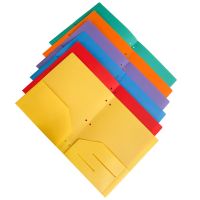 6 Pack Heavy Duty Plastic Two Pocket Folders, Folders with Pockets ,2 Pocket Folder and 3 Hole,File Folders,6 Colors