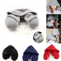 ♂✔ Travel Pillow Hooded U-Shaped Pillow Cushion Car Office Airplane Head Rest Neck Pillow Almohada Noon Break Neck Sleeping Pillows