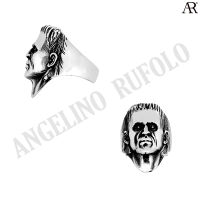 ANGELINO RUFOLO Ring ดีไซน์ Frankenstein แหวนผู้ชาย Stainless Steel 316L(สแตนเลสสตีล)คุณภาพเยี่ยม สีเงิน