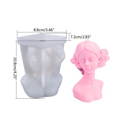 X7YA Eyes Closed Girl Clay Candle UV Crystal Epoxy Resin Mold Aromatpy Plaster Silicone Mould DIY Crafts Home Decorations