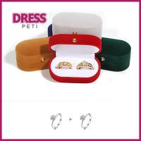 PETI DRESS แหวนคู่ กล่องเครื่องประดับกำมะหยี่ วงรีทรงรี ที่ใส่ต่างหู กล่องแสดงสินค้า ประณีตประณีตประณีต กล่องใส่แหวนนิ้วมือ แต่งงานในงานแต่งงาน