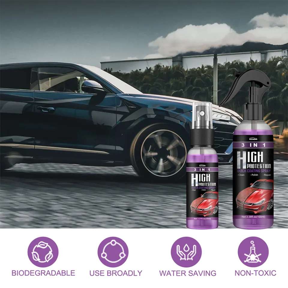 3-in-1 30ml/100ml Automotive ceramic coating spray, scratch repair wax spray