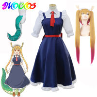 Anime Miss Kobayashis Dragon Maid Toru Cosplay Costume Tohru Wigs Dragon Tail Women Dress for Halloween Party