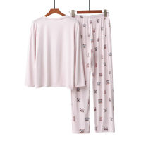 Early Autumn Loose Cartoon Print Women Pajamas Sets O-neck Long Sleeve Pullover Sleepwear Soft Comfort Casual Homewear Suit