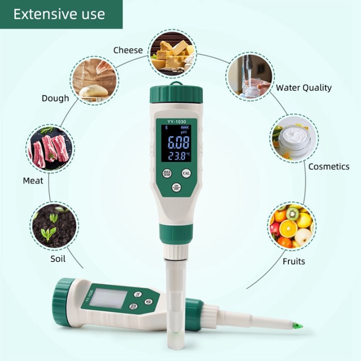 digital-bluetooth-food-ph-meter-0-00-14-00-high-accuracy-sensor-smart-temp-acidity-tester-for-brewing-fruit-cheese