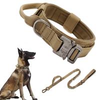 【LZ】 Military Tactical Dog Collar Leash Set Durable Pet Collar Retractable Leash Medium Large Dog German Shepherd Training Accessorie