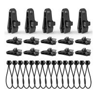 Tarp Clips with Bungee Balls 30 PCS,Tarp Clips Clamp Heavy Duty Lock Grip for Tarp,Pool Cover,RV Awning Cover