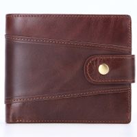 Mens Wallet Rfid Vintage Genuine Leather Wallets for Men Credit Card Holder Purse Money Bag Wallet Man