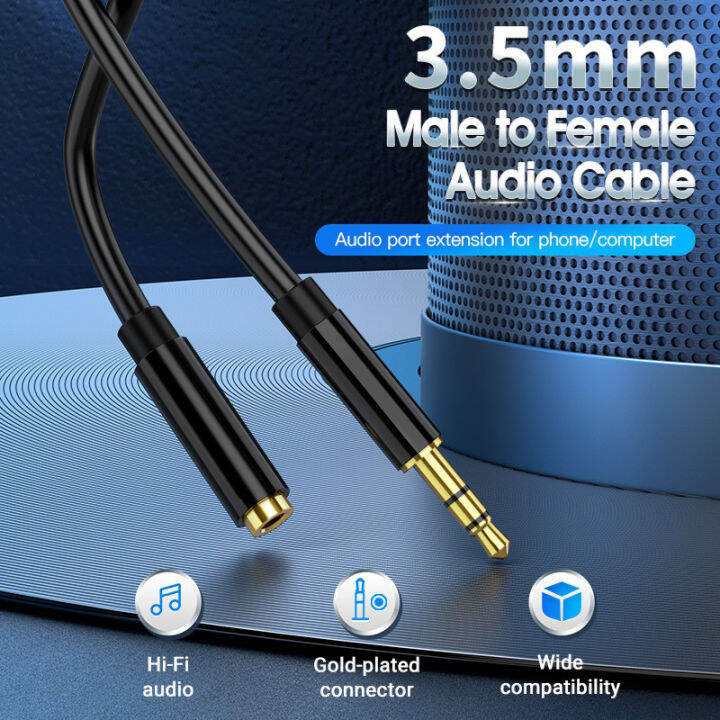 【Ready Stock】1M 2M 3M 3.5Mm Audio Cable Aux Extension Cable With Mic