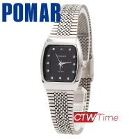 Pomar นาฬิกาข้อมือผู้หญิง สายสแตนเลส รุ่น PM63540SS04 (สีเงิน / หน้าปัดดำ)