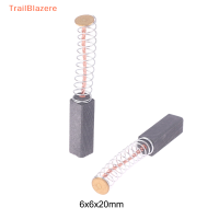 TrailB 2ชิ้นมอเตอร์แปรงถ่านขนแปรงถ่านขนาด6X6X20มม. ชิ้นส่วนเครื่องมือแปรงถ่านสำหรับเครื่องยนต์