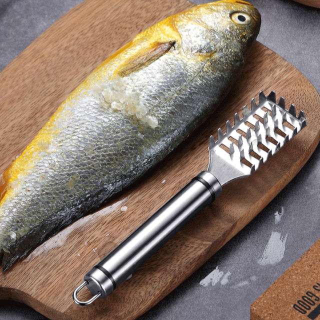 luoaa01-แปรงเกล็ดปลาอุปกรณ์ครัวในครัวเรือนสแตนเลสกบเกล็ดปลาคู่มือการค้าขูดสิ่งประดิษฐ์เกล็ดปลา