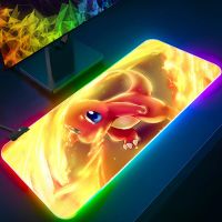 ☏ Cute Pokemon Charmander RGB Pc Gamer Keyboard Mouse Pad Mousepad LED Glowing Mouse Mats Rubber Gaming Computer Mausepad