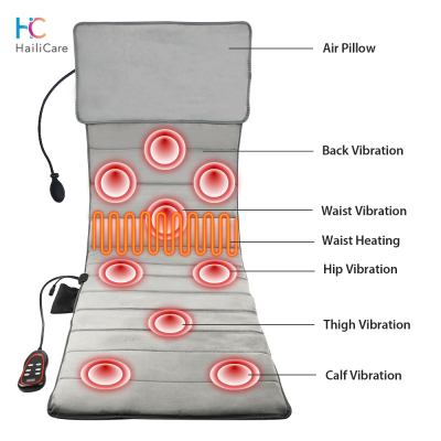 Hailicare Cervical Massager Pad ไฟฟ้าความร้อน Vibrating Back Massager เก้าอี้โฮมออฟฟิศคอเอวกลับมัลติฟังก์ชั่เบาะนวดที่นอนบรรเทาอาการปวดแผ่นความร้อน
