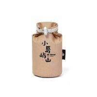 Outdoor Camping Grain Rice Canvas Storage Bag Funnel Mouth Wooden Buckle Bundle Mouth 680ml Dried Fruit Coffee Bean