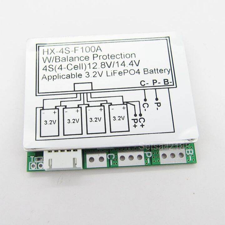 สินค้าใหม่-บอร์ดป้องกันแบตเตอรี่-protection-board-bms-balance-lifepo4-4s-12-8v-100a-ลด-50