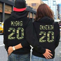 [COD] Cross-border fashion European and men women spring autumn winter hooded king queen digital camouflage print sweater