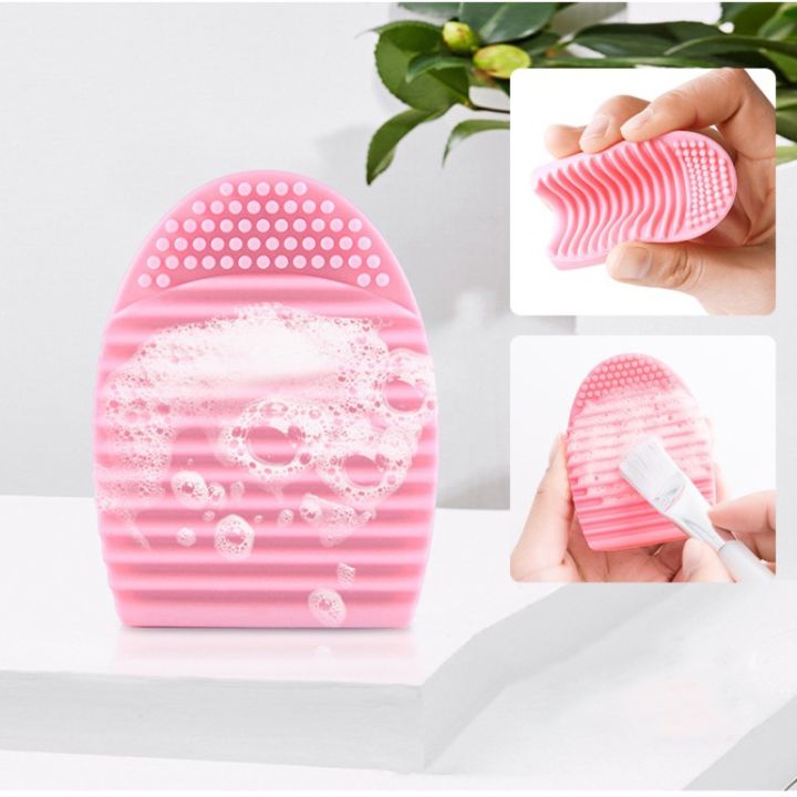 Silicone Brush Egg Makeup Brush Cleaner Scrubber Board Cosmetic