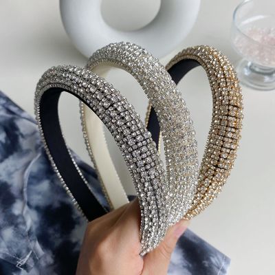 【CC】 Luxury Baroque Rhinestone Sponge Headband Fashion Hair Accessories Hairbands Hoop Headwear