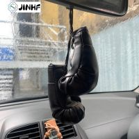 1 Pair Car Boxing Gloves Hanging Mirror Leather Pendant In Car Accessories Interior Car Decoration Diy Cool Ornaments Keychain