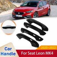 สำหรับเบาะหนัง MK4 KL8 KL1 2020 2021 2022หรูหราเงางามอุปกรณ์แต่งขอบสติกเกอร์ปิดประตูมือจับสีดำรถยนต์