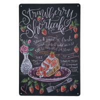 ป้ายสังกะสีวินเทจ วิธีทำ Strawberry Shortcake, ขนาด 20x30 ซม