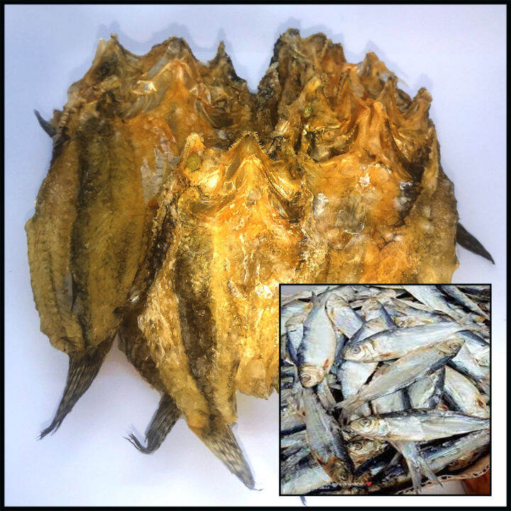 Bundle of 2 Dried Daing na Biya & Salinas na Tuyo freshy dried Unsalted