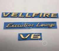 โลโก้ เวลไฟร์  โตโยต้า สีทอง แต่งด้านหลัง Toyota Vellfire Executive lounge V6 Gold color logo emblem