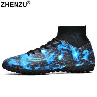 ZHENZU Size 35-45 2022 Fg Soccer Shoes Chuteira Campo FG/TF Football Boots Kids Boys Ultralight Soccer Cleats Sneakers