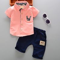 Ready Stock Baby Boy Summer Clothes Sets Handsome Shirt and Shorts Pants Two Piece Suits