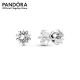 Star sterling silver stud earrings with clear cubic zirconia