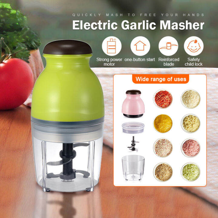 Electric Meat Grinder Garlic Chopper Masher Chilli Blender Food