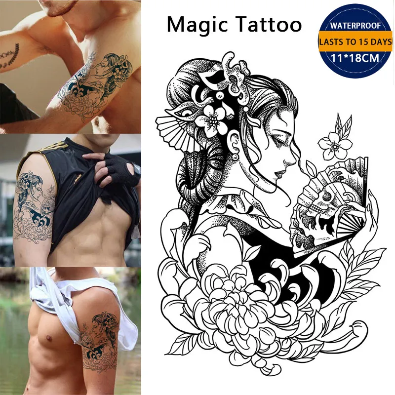 11*18CM】Tattoo Lasts to 15 Days Herbal Semi-Permanent Flower Arm Tattoo  Sticker Waterproof Long Lasting Magic Tattoo Temporary Tattoo Fake Tattoo  Japanese geisha Tattoo Stickers | Lazada PH